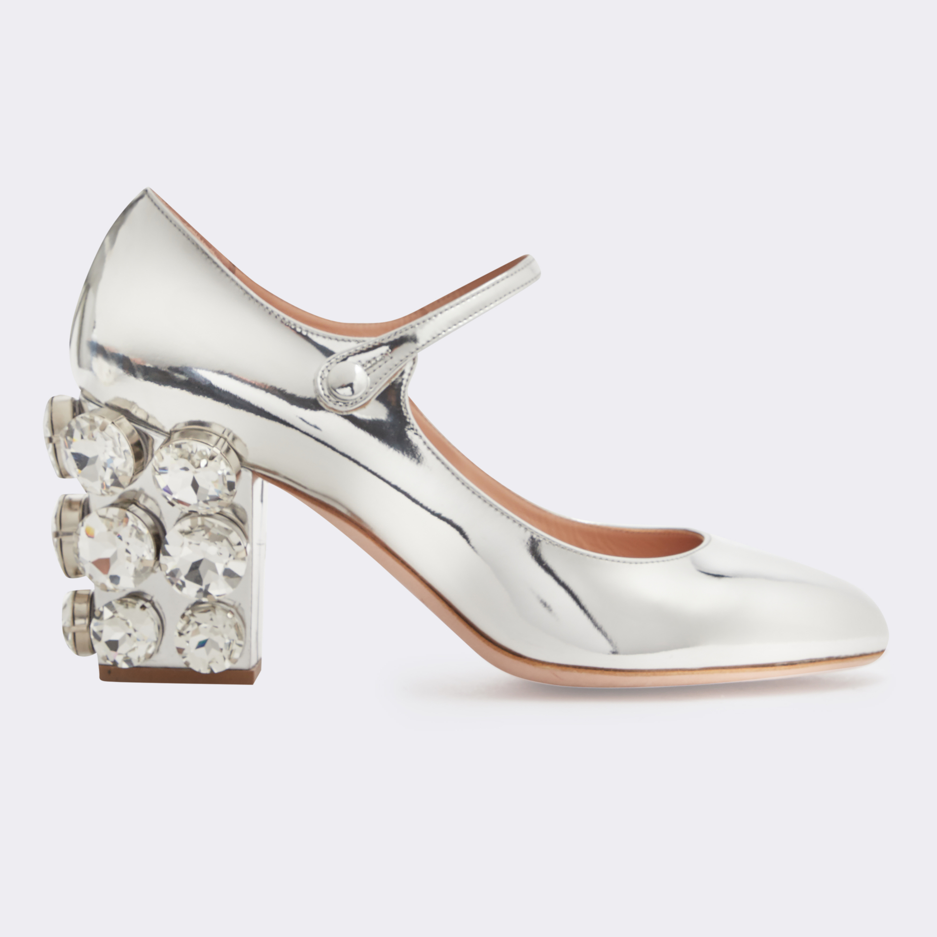 Silver Mary Jane Pumps with Diamond Heels - Giambattista Valli | Haute  Couture