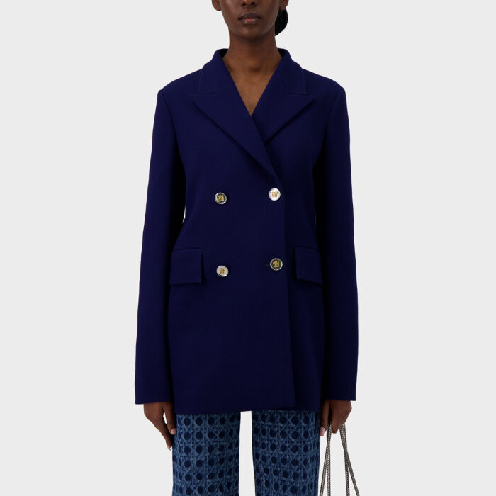 Navy Four Valli with Haute Paris Buttons Giambattista Couture Jacket | -