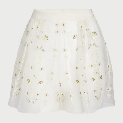 Giambattista Valli paisley macramé high-waist shorts - White