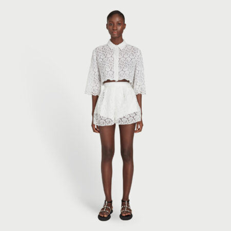 Giambattista Valli Jardin du Cap floral-print twill blouse - White