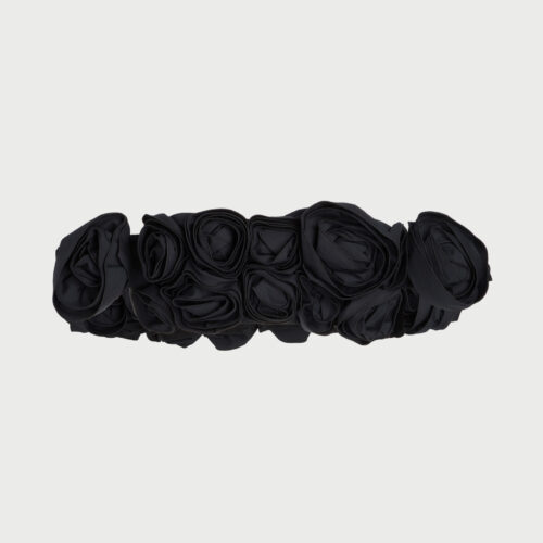 Crop top nero con rose