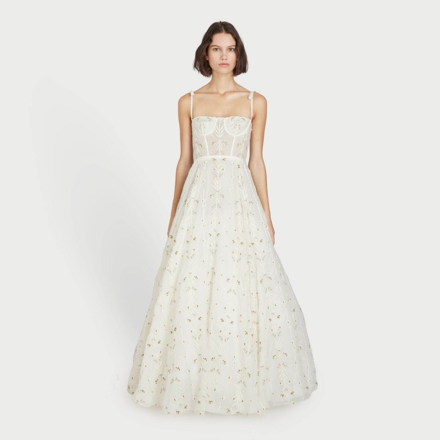PHK-11G902 IVORY EMBROIDERED DRESS