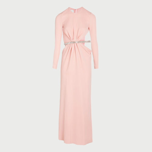 Robe rose quartz à ouverture strass