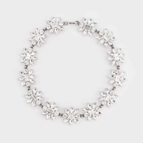 Ivory diamond flower necklace