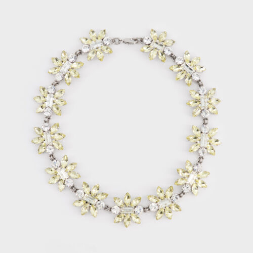 Yellow diamond flower necklace