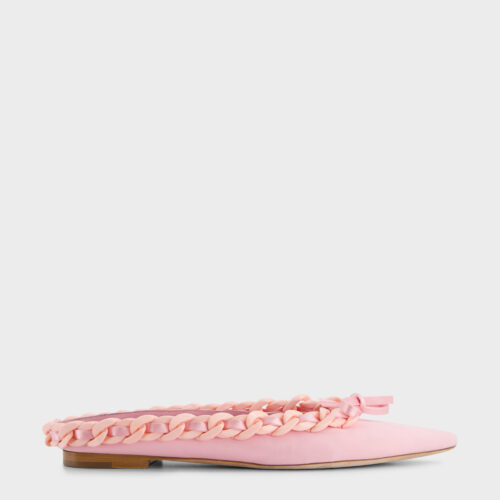 Sandali mules rosa quarzo con catena