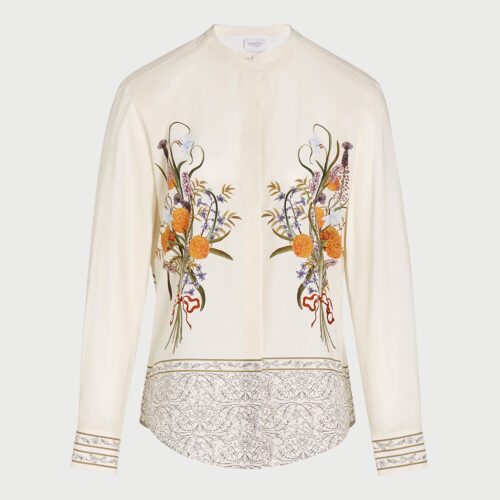 Blusa Marigold Bouquets in popeline collo guru
