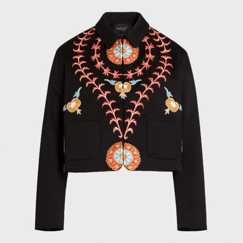 Giacca corta in gabardine Silk Road