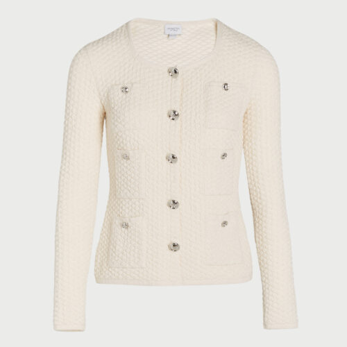 Cardigan avorio con bottoni