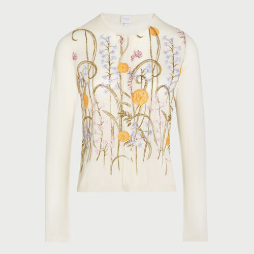 Cardigan in cachemire e seta Marigold Bouquets