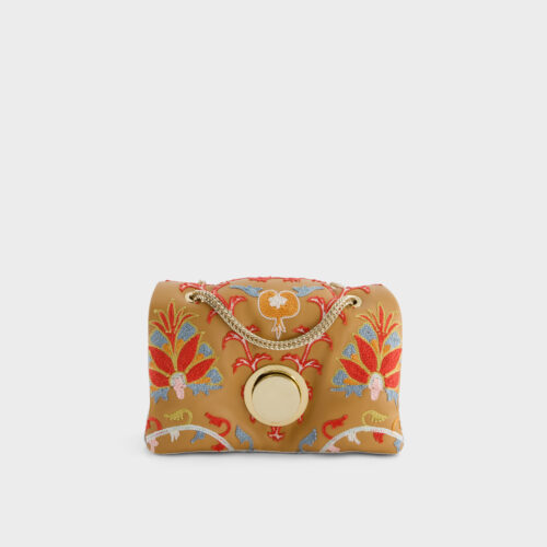 Borsa mini Airbag marrone in pelle Silk Road