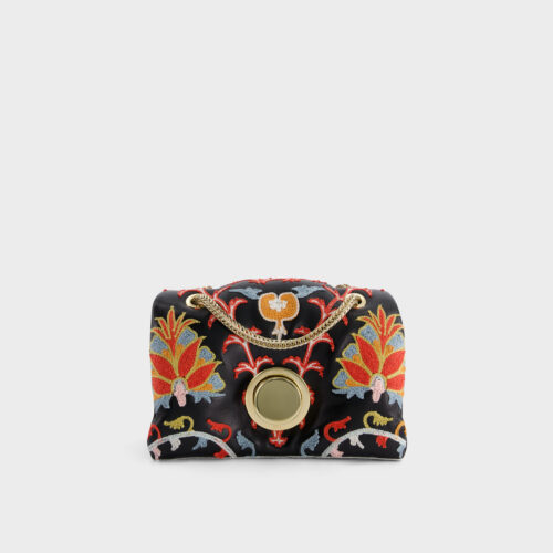 Borsa mini Airbag nera in pelle Silk Road