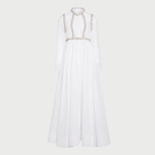 Maxi caftano in cotone con strass