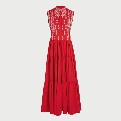 Abito rosso in popeline Poppy Lamé