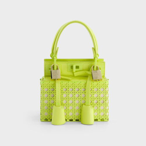 Borsa Cage Lime in pelle