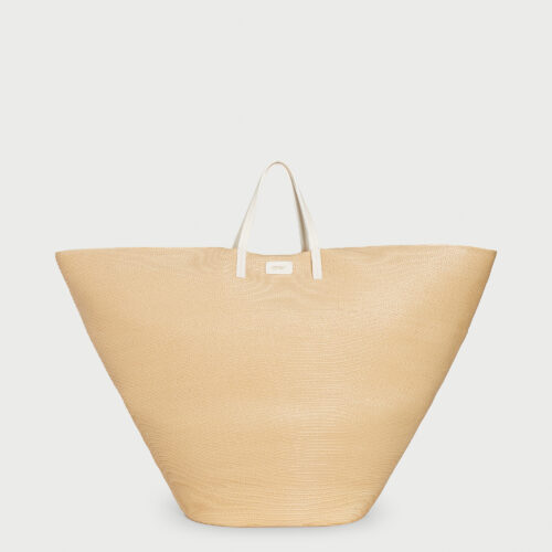 Borsa a secchiello maxi in paglia