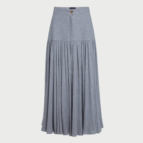 Grey long wool skirt