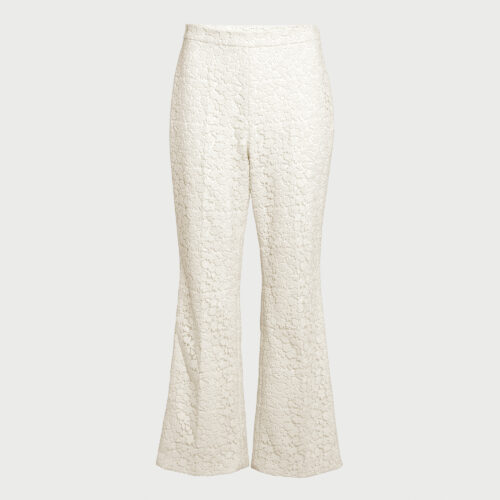 Ivory daisies macramé trousers