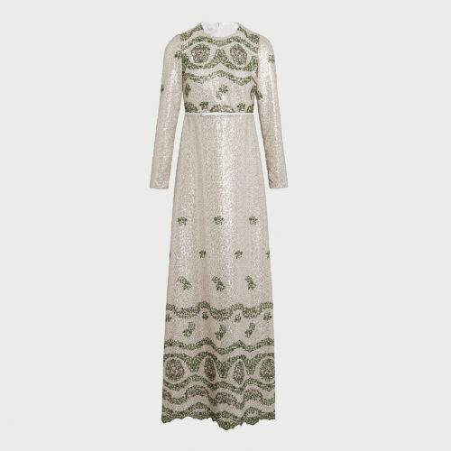 Tapistry sequin-embroidered long dress