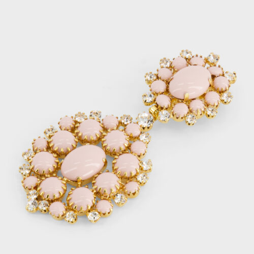 Rose crystals and strass earrings
