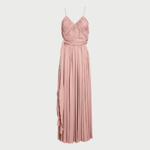 Robe longue et cape rose antique
