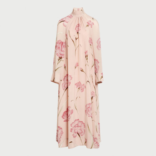 Robe kaftan rose Macro Carnation