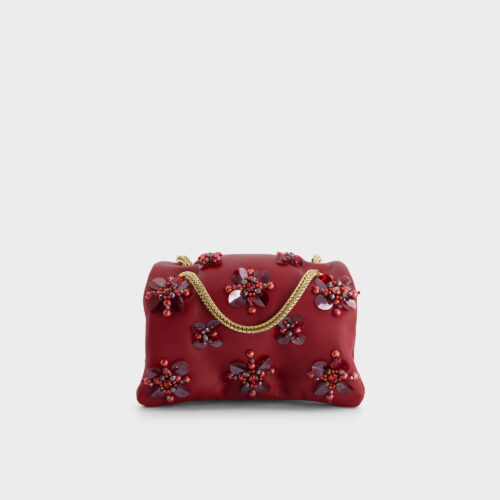 Mini Airbag bordeaux avec fleurs