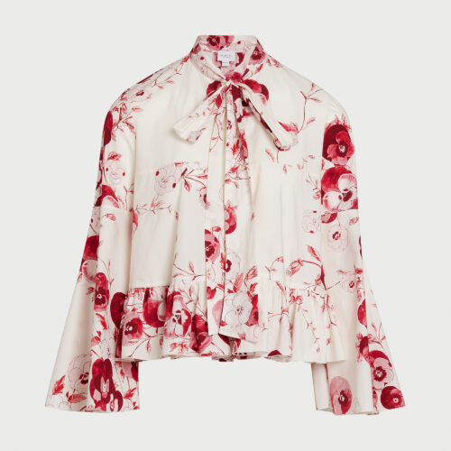 Blouse en popeline ivoire Ruby Pansies