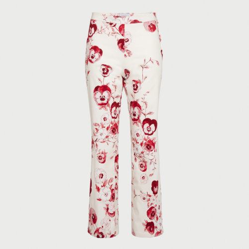 Pantalon droit ivoire Ruby Pansies