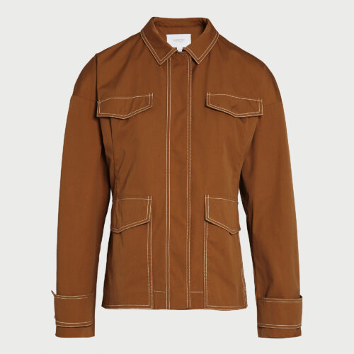 Fitted camel cotton jacket