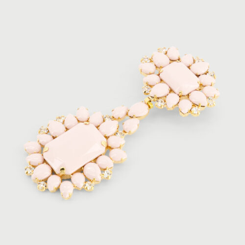 Boucles d’oreilles en cristaux rose poudré